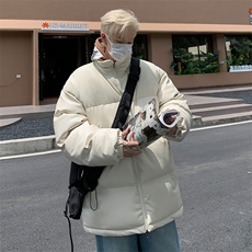 23616-P88大码拼接PU皮灯芯绒宽松加厚立领皮棉衣棉袄，男装棉衣，星座109