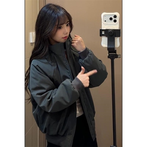 现货美式高街休闲棉衣夹克三防立领纯色户外工装加厚棉服外套图片