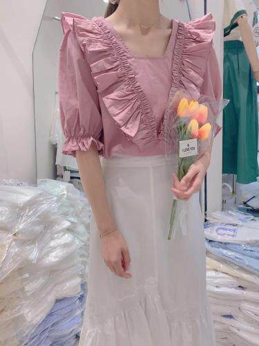 现货夏款花边衬衫，女装衬衫，NIY