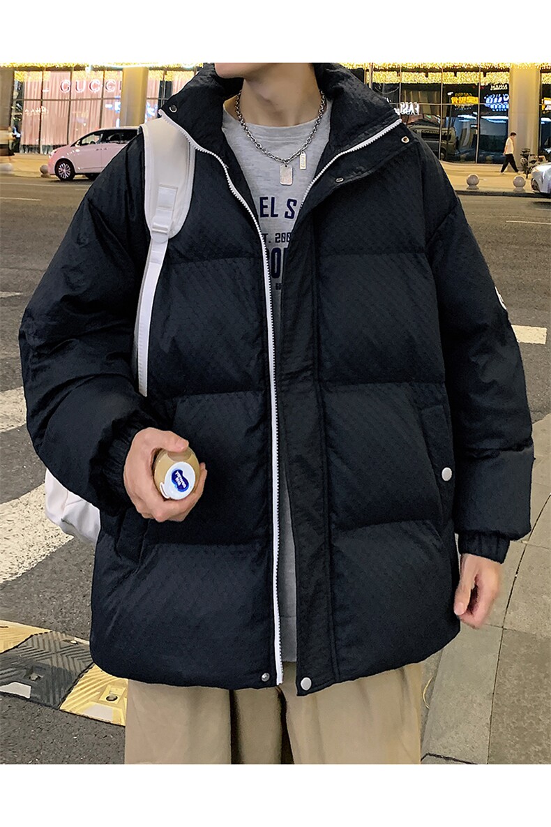 男士港风加厚2025新款立领棉衣棉袄加厚外套XZ102A-4-M0671-P100,男装棉衣,星座211-2