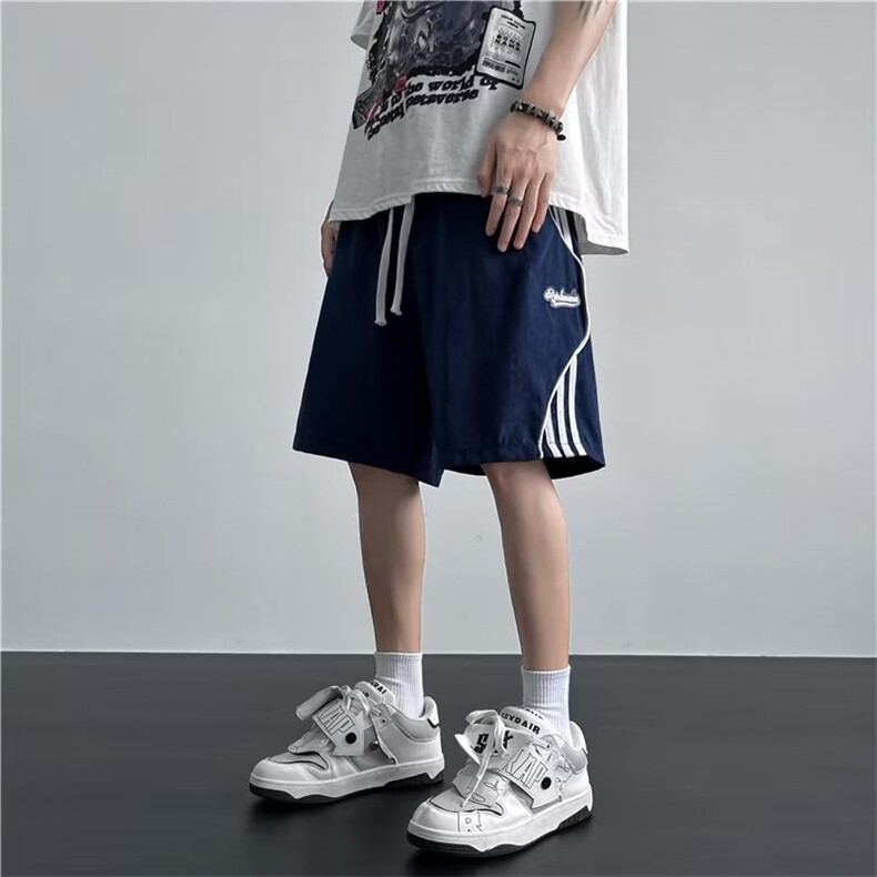 运动短裤男韩版潮流拼色字母痞子帅气2023夏季ins五分裤K4348-P33,男装休闲裤,星座412-3