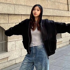 抖音得物高品质二开25秋冬美式重磅宽松结构设计连帽卫衣外套W78，男装卫衣，电商A486-1