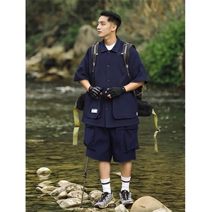 户外机能风套装 短衬衫-2304Y-P75 短裤-2304K-P75 1套2304-P150图片
