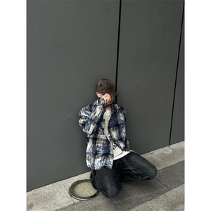 【有货】cleanfit扎染格子衬衫男设计感高级感衬衣C3002LL-特P50图片