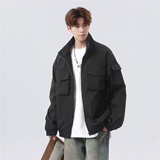 春季新款港风美式多口袋宽松潮流立领夹克XZ213-JK5555-P70控108，男装夹克，星座213