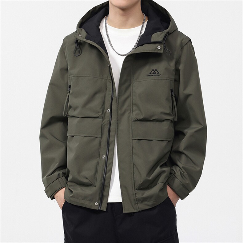 2025新款潮流痞帅连帽二合一马甲男夹克登上外套F0922-P100控199,男装夹克,电商D215