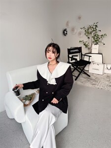 娃娃领外套图片