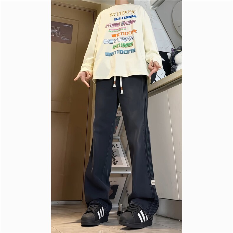 !2025三条杠贴标牛仔裤男阔腿裤815A-XKZ315-特P50控78，男装牛仔裤，星座815A