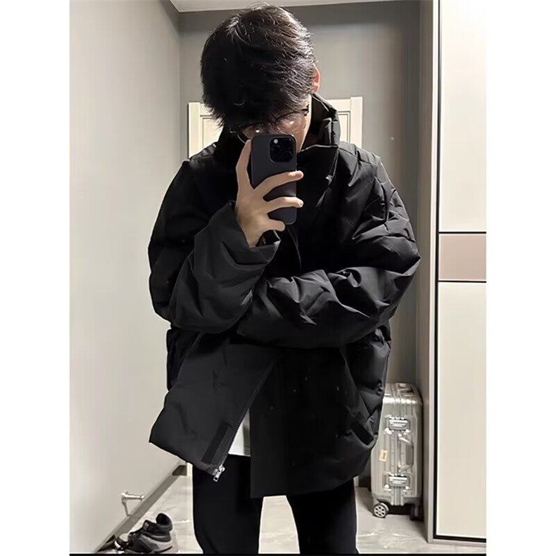 文艺流行潮流ins新款日系美式复古菱格高级感立领棉服时尚百搭,男装棉衣,星座506A