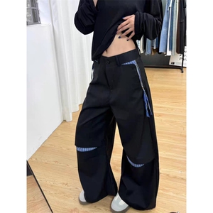 新款宽松休闲裤男韩版潮流百搭裤子春夏季薄款坠感阔腿拖地长裤图片