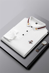 2023秋冬新款男装中年男士商务休闲T恤长袖上衣薄款翻领Polo图片
