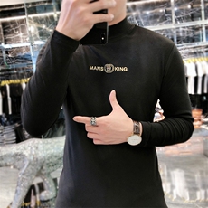 22新款秋冬潮牌男简欧大码圆领双面德绒打底衫长袖A-801-P53，男装T恤，电商A227B（原钱塘4066-1）