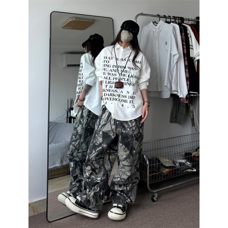 【有货】cleanfit白色字母衬衫男高级感痞帅长袖衬衣1288LL-P39,男装衬衫,星座1007（原301D）