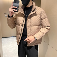 2025冬季新款小伙风痞帅立领字母印花羽绒服男外套B328-9901-P165，男装羽绒服，电商B328