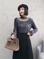 【现货】丝绒蕾丝拼接，其它，易霏金熙