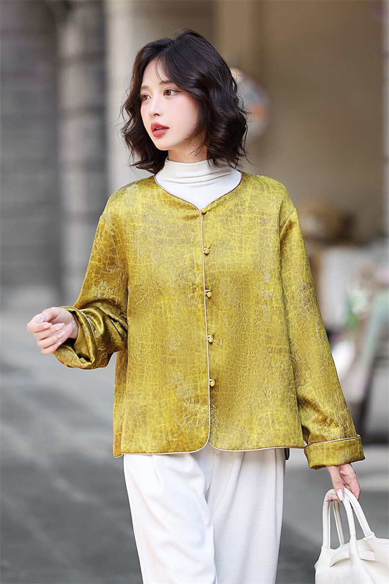 中式绣花外套女春秋2025你新款中年妈妈时尚气质宽松减龄中式上衣，女装短外套，玛其路