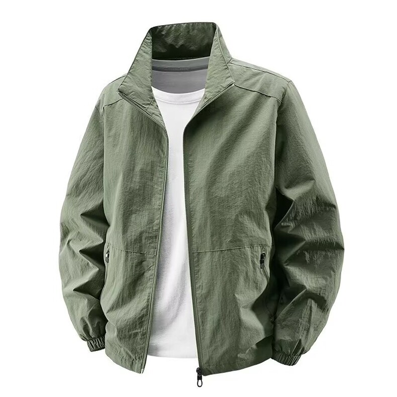 秋款男夹克衫立领拉链开衫冲锋衣休闲外套加大码M-5XL JK8919 P45图片