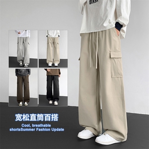 2025秋冬新款休闲男裤厚款直筒宽松松紧腰橡筋工装裤子潮3361-P42图片