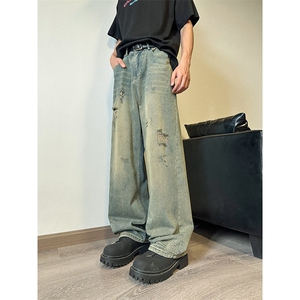 903-PK201-特P50（79）M-3XL 大破洞怀旧复古牛仔裤！2图片