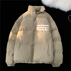 冬季新款防寒立领棉服宽松潮流条纹印花外套MY23407特批70控118，男装棉衣，星座605(原A050)