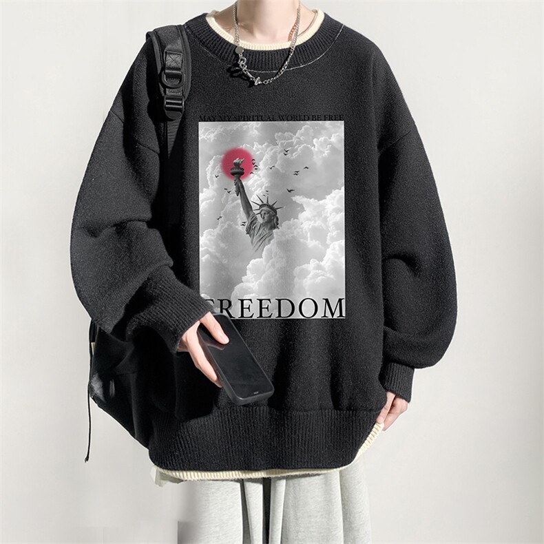 控78假两件毛衣男大码加绒针织衫男毛线衣M80326-P55加绒P70,男装针织衫/毛衣,电商A040