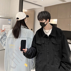 牛仔夹克男大码牛仔外套男茄克NJ77208-P60加绒款-P75，男装夹克，电商A040