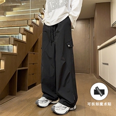 藏青色工装裤男生秋季户外运动登山伞兵裤复古cleanfit宽松直筒裤，男装休闲裤，电商A022