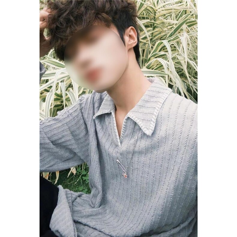 网图慎用翻领手缝线时尚老钱风长袖T恤男宽松T24524-特P40控78,男装T恤,电商A001-1