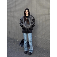 【有货】机车重磅工装PU皮加厚连帽夹克棉服外套MY6022特P120，男装夹克，星座908-1