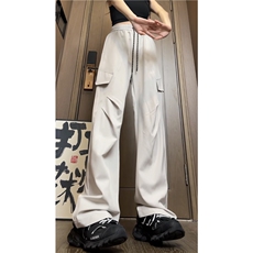 INS夏季新款冰丝垂感褶皱设计宽松休闲裤B315-K24152-特p30控58，男装休闲裤，电商B315