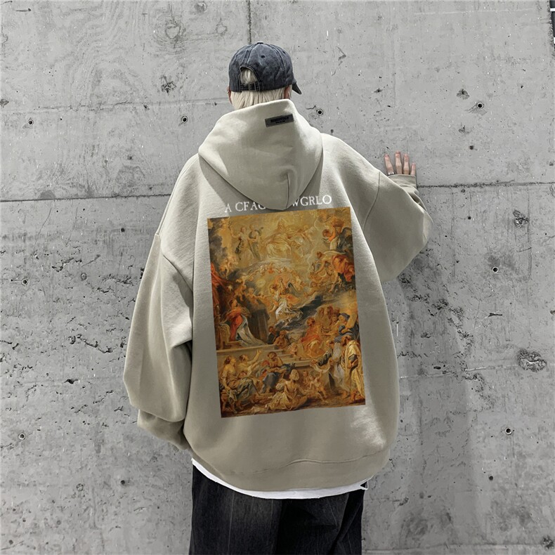 供抖音丶重磅高品棉350克排扣连帽圣母卫衣LW6061-特p58控78,男装卫衣,星座508（原C305）