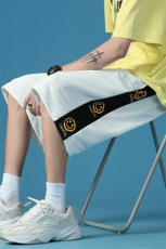 2023夏季新款日系蓝底大码侧边笑脸印花短裤M-5XHK21259-P25，男装休闲裤，电商A022