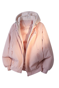 !潮流冬季连帽拉链加绒加厚棉衣情侣撞色棉服外套 MY5567-P78图片
