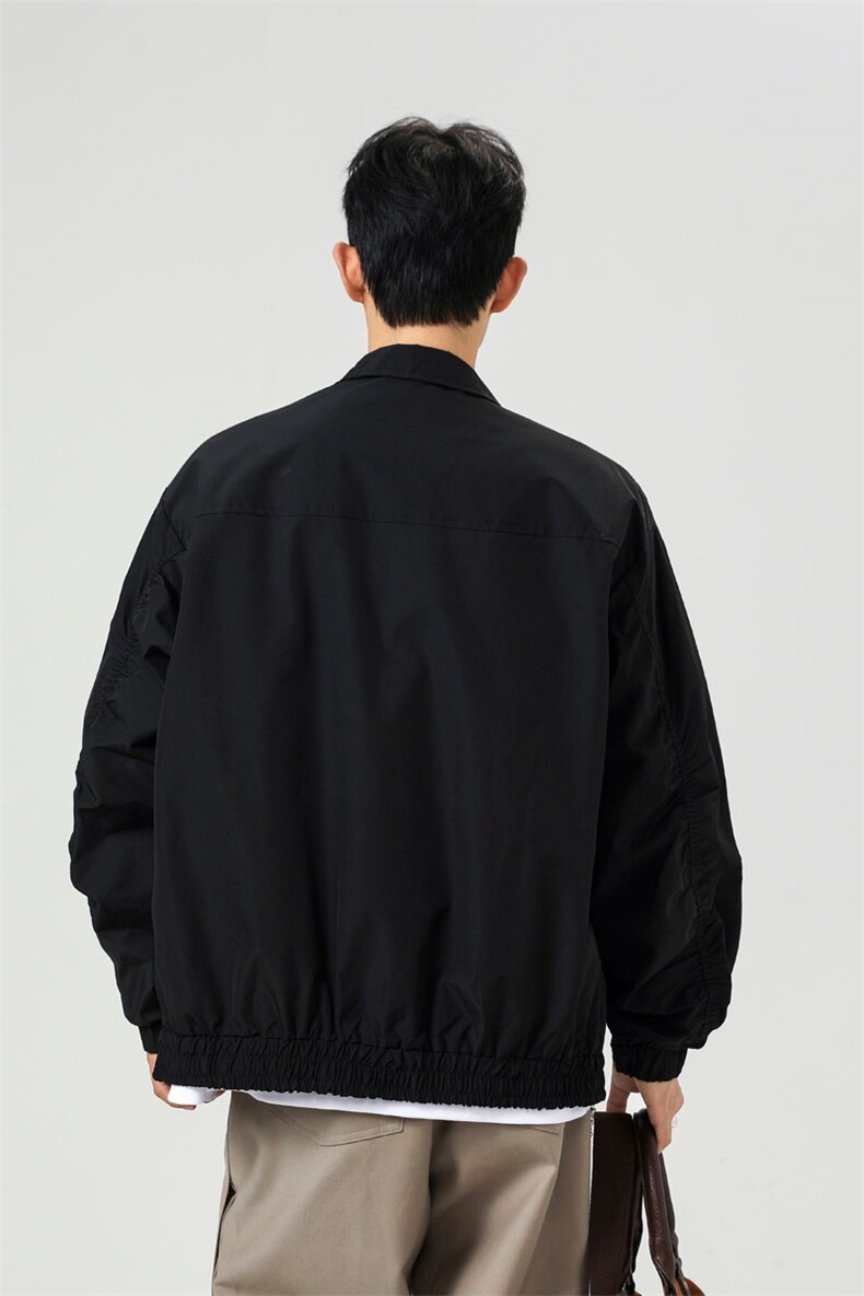 美式罗纹拼接袖子褶皱大码M-5XL教练夹克男JK78056P69控105,男装夹克,星座226-1