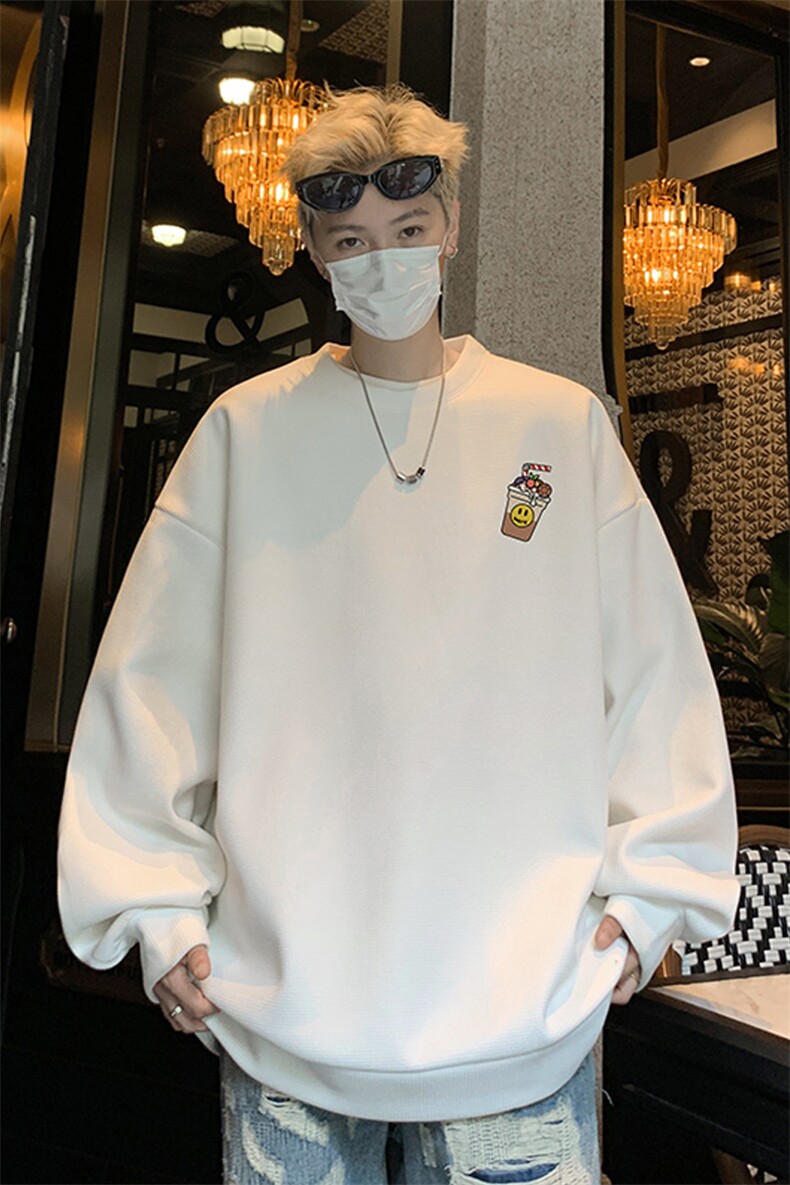 华夫格！华夫格上衣男圆领华夫格卫衣男大码长袖t恤男HY251-特P23,男装T恤,电商B367