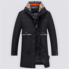 2023冬季新款羽绒服男保暖外套90白鸭绒纯色休闲立领AJY9626-P270图片