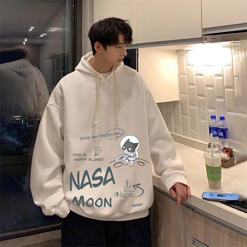 NASA联名同款纯棉连帽卫衣男大码运动帽衫宽松薄WY2187-P35图片