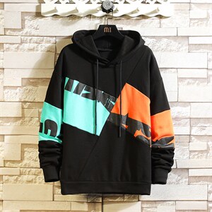 主推货足7XL-M慵懒风卫衣男2023春季新款休闲撞色长袖上衣控88图片