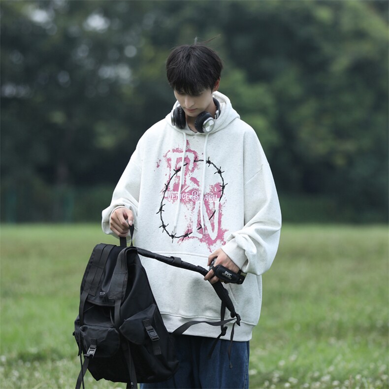 B266-FG01-P5023秋季新款宽松休闲情侣oversize潮流套头卫衣,男装卫衣,星座B257-1