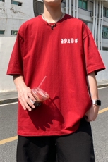 高品质夏季潮流印花短袖圆领T恤宽松大码休闲上衣A161-T9051-P25，男装T恤，电商A161
