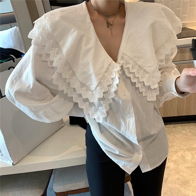 87312大翻领衬衫，女装衬衫，XTZ style