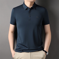 AL5906钱塘2020-3新款中年男士短袖T恤翻领条纹休闲上衣P63，男装T恤，钱塘207-3