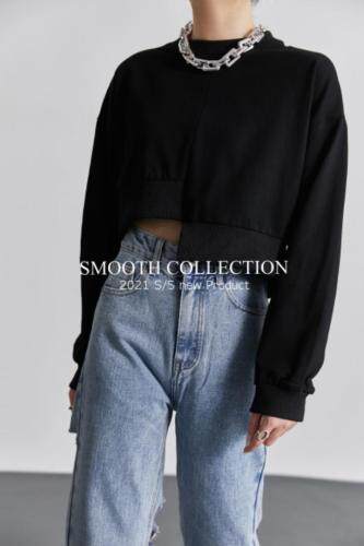 设计感左右不对称卫衣三个色，女装卫衣/绒衫，SMOOTH