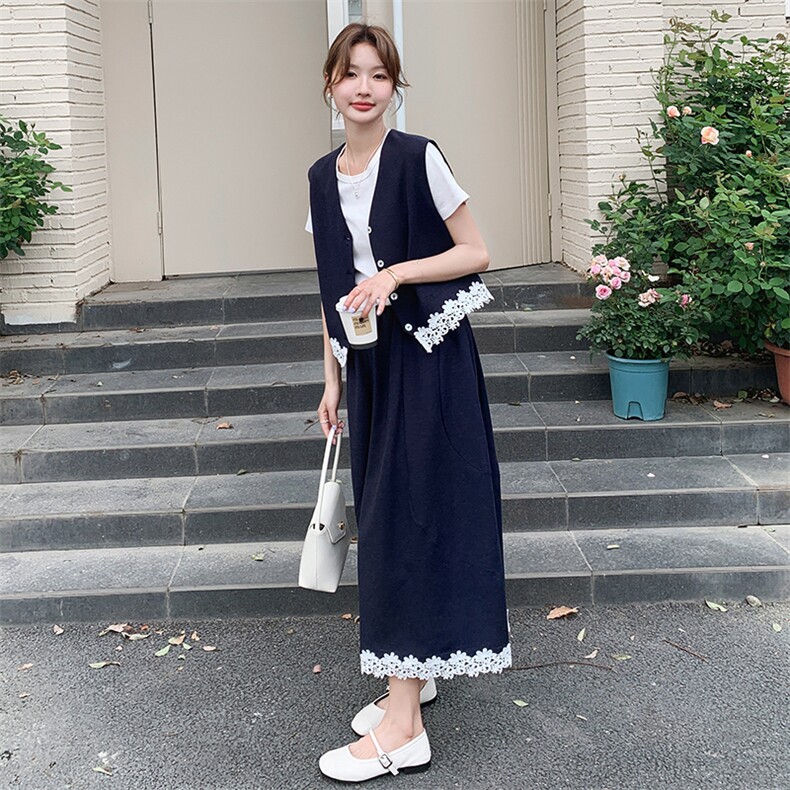 夏季马甲半身裙时尚两件套女,女装套装/套裙,秋水欣儿
