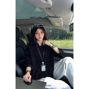 雪尼尔长袖T恤男女设计感立领POLO衫情侣内搭打底衫卫衣WYX07图片