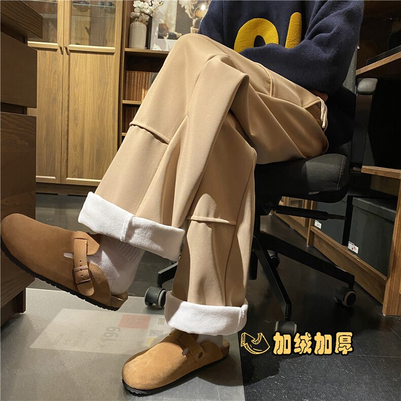 抖音品质冬季保暖加绒宽松简约百搭休闲卫裤B315-K861JR-p55控78图片