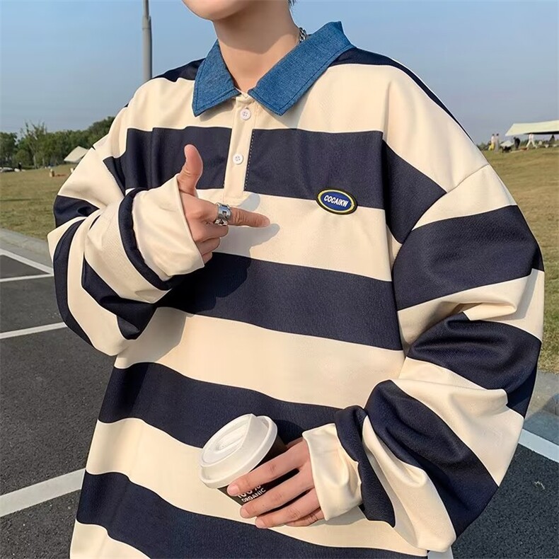 男polo潮流时尚牛仔领休闲短袖YJ06P38图片