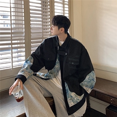 港风风植物花卉刺绣夹克男大码M-5XL潮美式JK7806P95控138，男装夹克，星座227-7