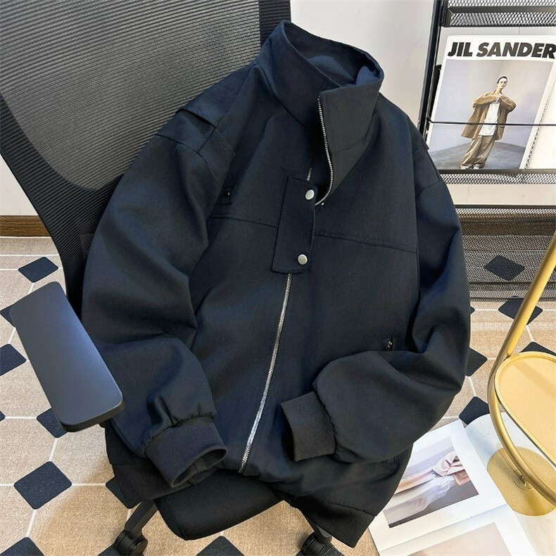684-P68美式复古高街底特律工装外套男春秋季潮牌宽松百搭翻领,男装工装外套,电商B323A