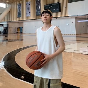 8XL-M 特大码无袖T恤男肌理感冰丝坎肩运动篮球背心男DX320P30图片
